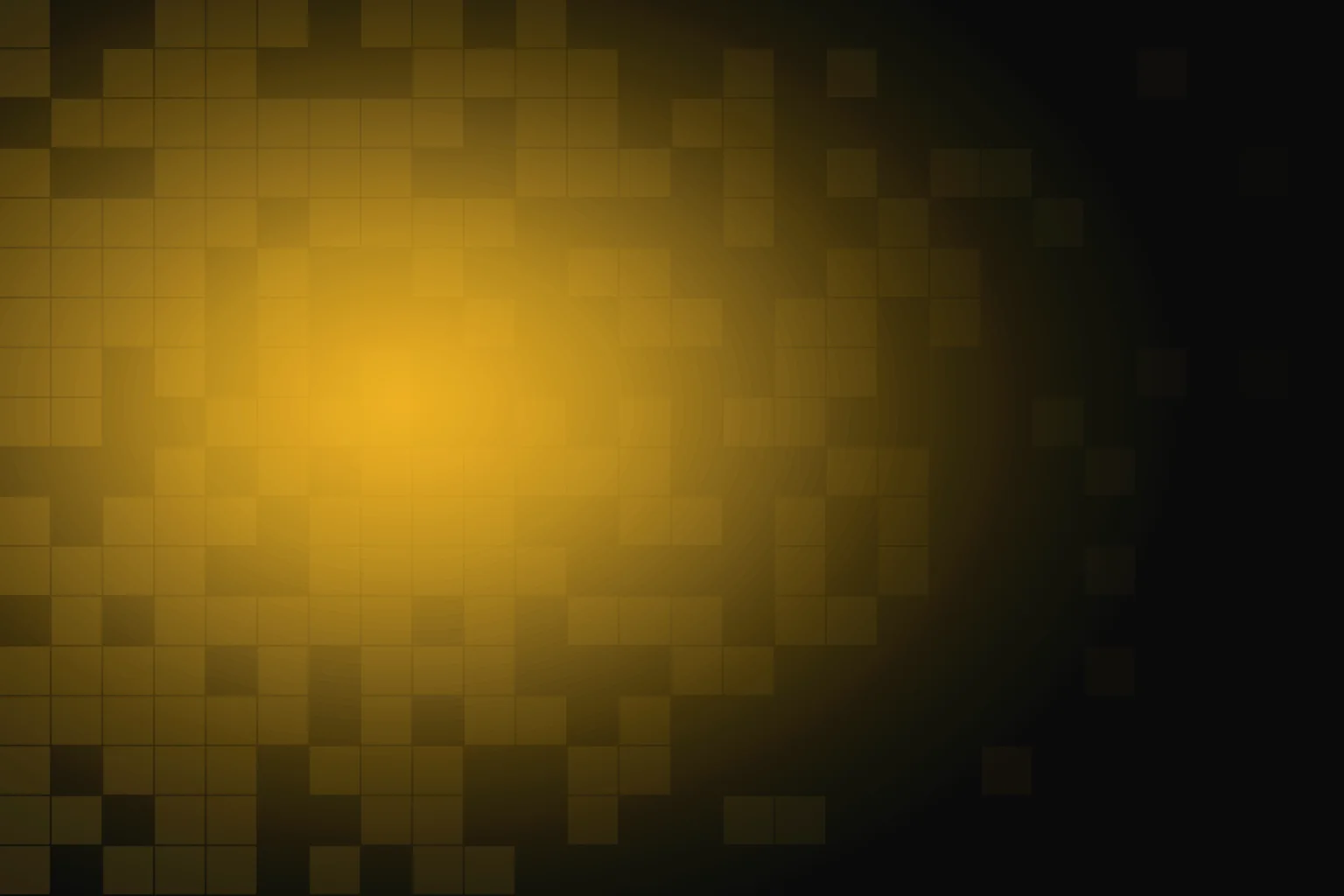 A mosaic of small amber and grey tiles resolving into a smooth curved surface across a dark background